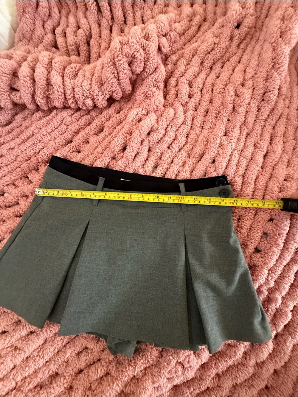 Y2K Grey Pleated Tennis Skort High Waist Tailored Skirt Shorts Bershka Small - Picture 3 of 4